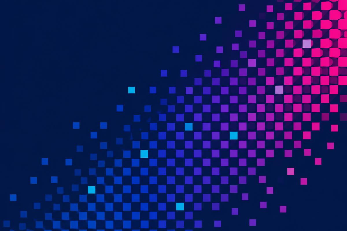 Workganics brand pattern in navy with cyan and magenta accents
